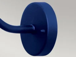 LED Außenwandleuchte aus Edelstahl in Marineblau, Ausladung 42cm