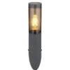 LED Außenwandleuchte aus Edelstahl in Anthrazit & Rauchfarben, Höhe 40cm