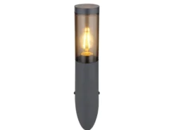 LED Außenwandleuchte aus Edelstahl in Anthrazit & Rauchfarben, Höhe 40cm