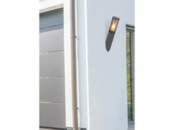 LED Außenwandleuchte aus Edelstahl in Anthrazit & Rauchfarben, Höhe 40cm
