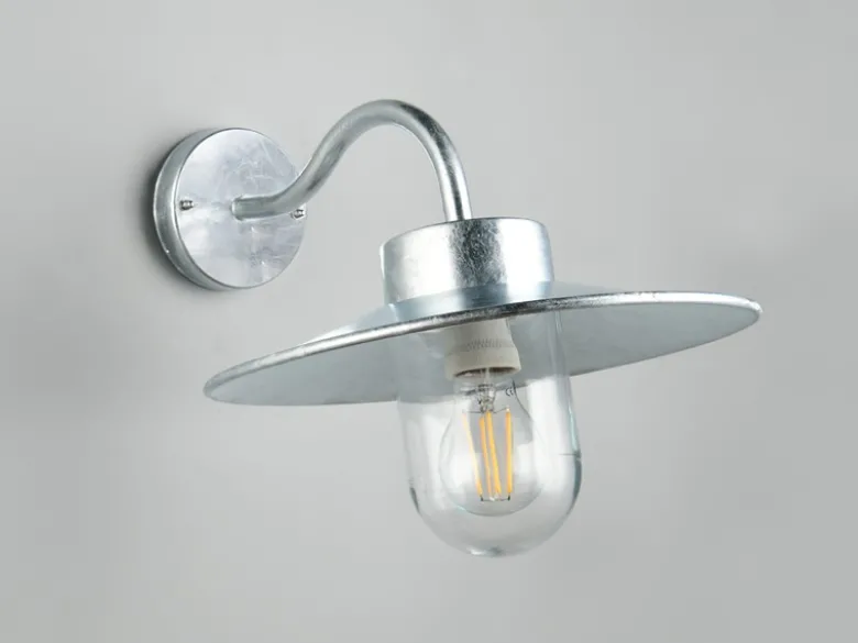 LED Außenwandleuchte aus Metall feuerverzinkt, Salzluft resistent, Höhe 26cm