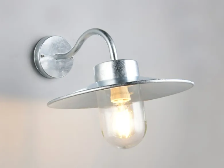 LED Außenwandleuchte aus Metall feuerverzinkt, Salzluft resistent, Höhe 26cm