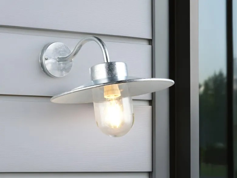 LED Außenwandleuchte aus Metall feuerverzinkt, Salzluft resistent, Höhe 26cm