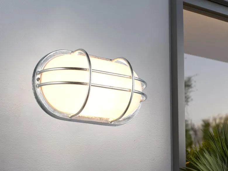 LED Außenwandleuchte aus Metall feuerverzinkt, Salzluft resistent, Breite 26cm