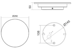 LED Außenwandleuchte BELLY Anthrazit, indirekte Beleuchtung Ø 25cm