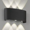 LED Außenwandleuchte BERLIN Schwarz mit Up and Down Licht - 18,5cm breit