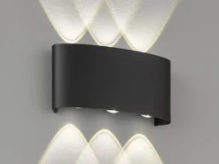 LED Außenwandleuchte BERLIN Schwarz mit Up and Down Licht - 18,5cm breit