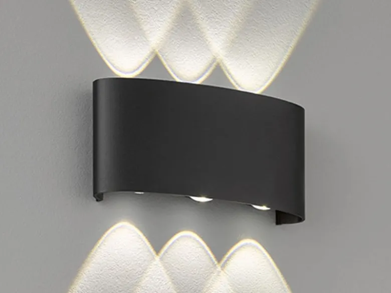 LED Außenwandleuchte BERLIN Schwarz mit Up and Down Licht - 18,5cm breit