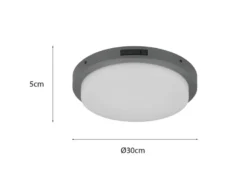 LED Außenwandleuchte BERMEJO mit Hausnummer & Bewegungsmelder Ø30cm
