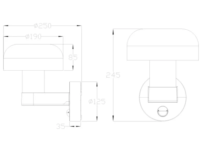LED Außenwandleuchte Betonoptik mit Bewegungsmelder, Höhe 24cm
