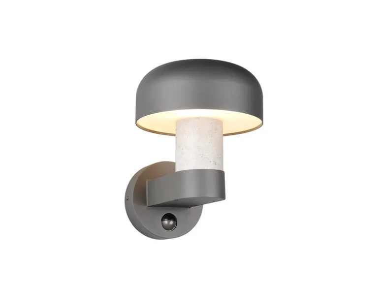 LED Außenwandleuchte Betonoptik mit Bewegungsmelder, Höhe 24cm