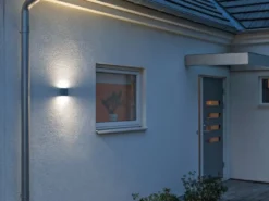 LED Außenwandleuchte CHIERI, Up and Down ALU in Anthrazit, Höhe 9cm Breite 11cm