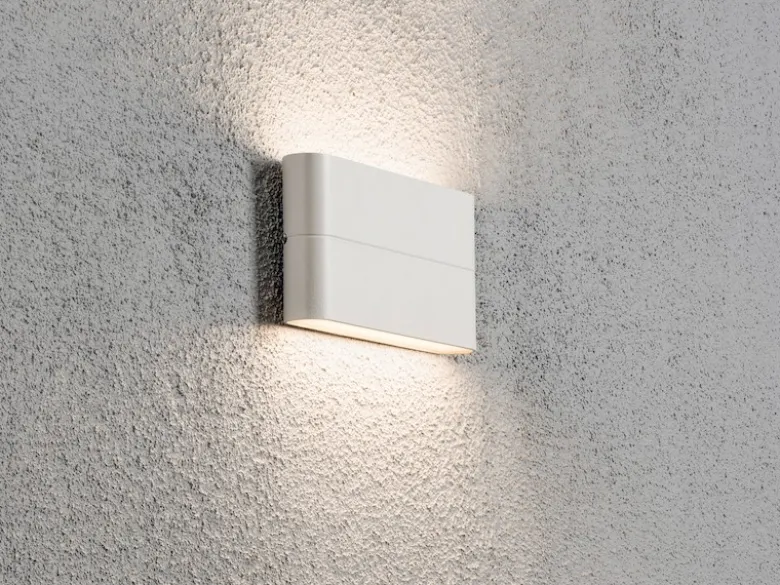 LED Außenwandleuchte CHIERI, Up and Down ALU in Weiß, Höhe 9cm Breite 17cm