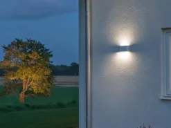 LED Außenwandleuchte CHIERI, Up and Down ALU in Weiß, Höhe 9cm Breite 17cm
