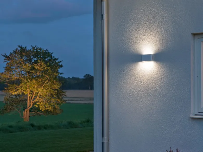 LED Außenwandleuchte CHIERI, Up and Down ALU in Weiß, Höhe 9cm Breite 17cm