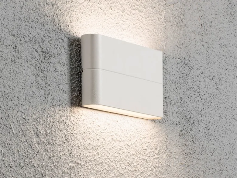LED Außenwandleuchte CHIERI, Up and Down ALU in Weiß, Höhe 9cm Breite 17cm