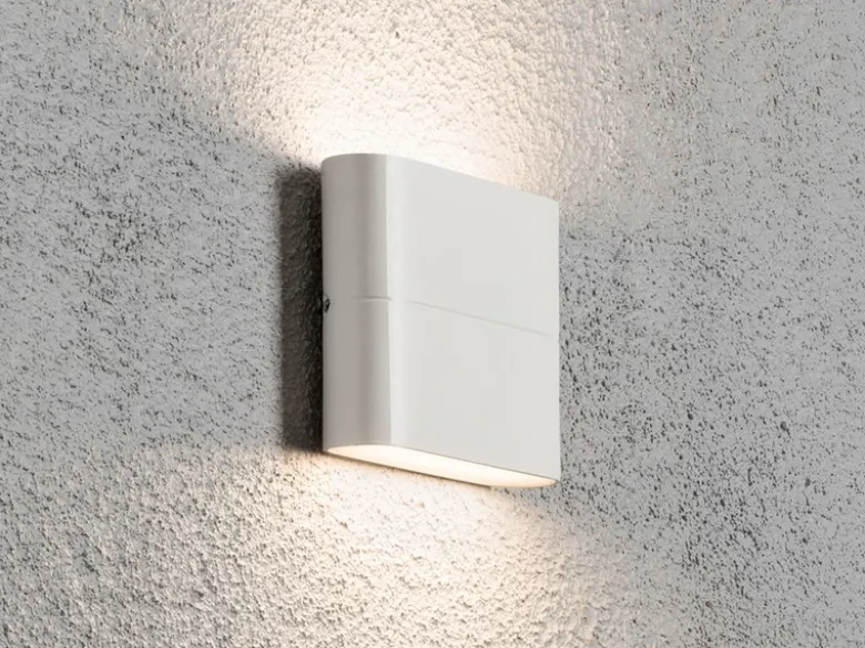 LED Außenwandleuchte CHIERI, Up and Down ALU in Weiß, Höhe 9cm Breite 11cm