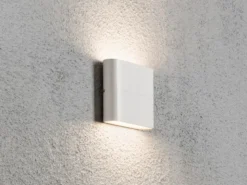 LED Außenwandleuchte CHIERI, Up and Down ALU in Weiß, Höhe 9cm Breite 11cm