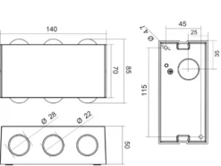 LED Außenwandleuchte CLYDE Anthrazit mit Up and Down Light, Breite 14cm