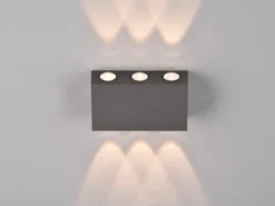 LED Außenwandleuchte CLYDE Anthrazit mit Up and Down Light, Breite 14cm