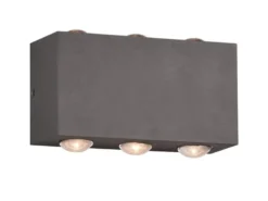 LED Außenwandleuchte CLYDE Anthrazit mit Up and Down Light, Breite 14cm