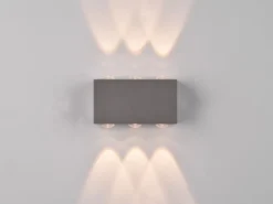 LED Außenwandleuchte CLYDE Anthrazit mit Up and Down Light, Breite 14cm