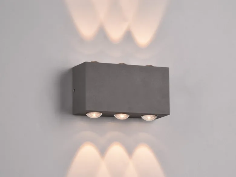 LED Außenwandleuchte CLYDE Anthrazit mit Up and Down Light, Breite 14cm