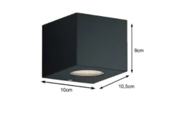 LED Außenwandleuchte CORDOBA Up and Down Light eckig in Schwarz