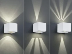 LED Außenwandleuchte CORDOBA Up and Down Light eckig in Weiß