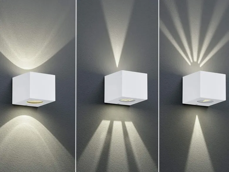 LED Außenwandleuchte CORDOBA Up and Down Light eckig in Weiß