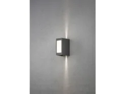 LED Außenwandleuchte CREMONA Up and Down Höhe 17cm, Opalglas Anthrazit