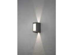 LED Außenwandleuchte CREMONA Up and Down Höhe 17cm, Opalglas Anthrazit