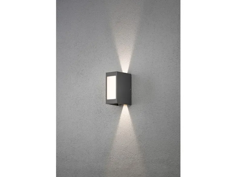 LED Außenwandleuchte CREMONA Up and Down Höhe 17cm, Opalglas Anthrazit