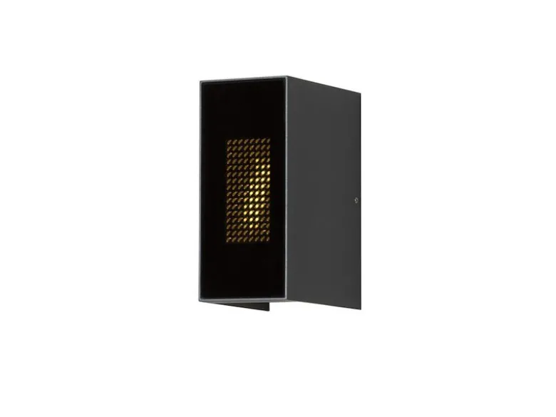 LED Außenwandleuchte CREMONA in Anthrazit mit einstellbarer LED Flamme Höhe 17cm