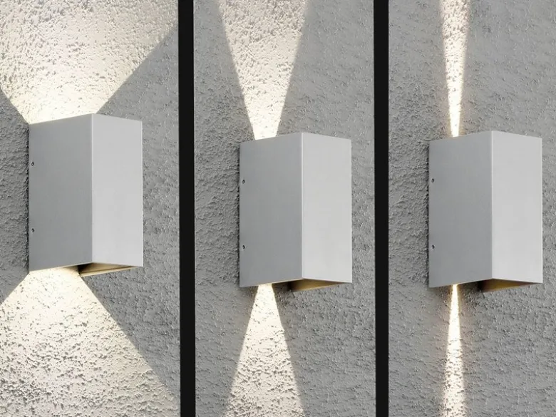 LED Außenwandleuchte CREMONA Up and Down Höhe 17cm, Grau