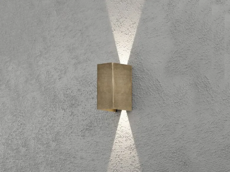 LED Außenwandleuchte CREMONA Up and Down Höhe 17cm, Messing