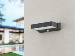 LED Außenwandleuchte CUANDO mit Bewegungsmelder, Anthrazit Breite 23cm
