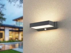 LED Außenwandleuchte CUANDO mit Bewegungsmelder, Anthrazit Breite 23cm