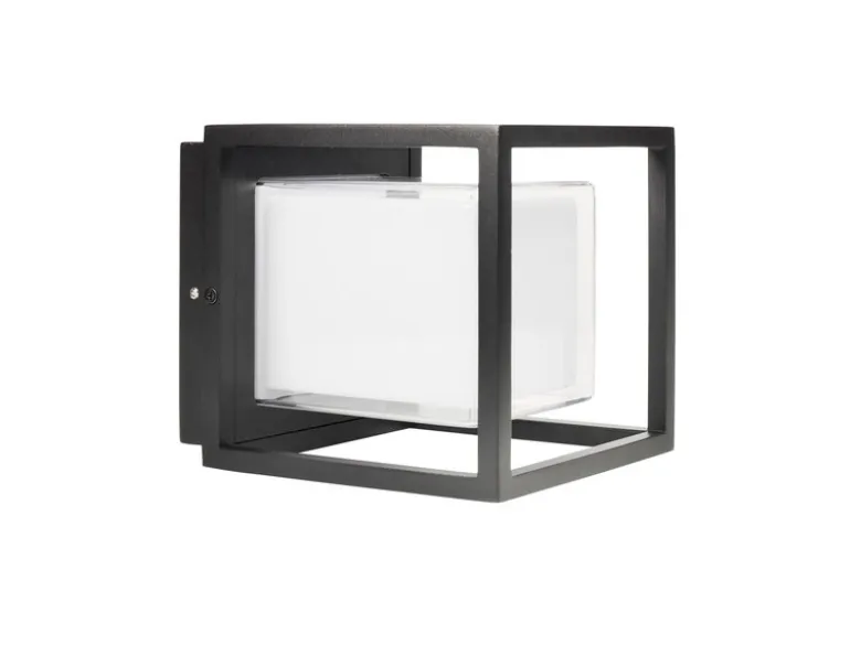 LED Außenwandleuchte CUBIC aus Aluminium in Schwarz, 17x15cm