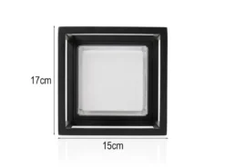 LED Außenwandleuchte CUBIC aus Aluminium in Schwarz, 17x15cm