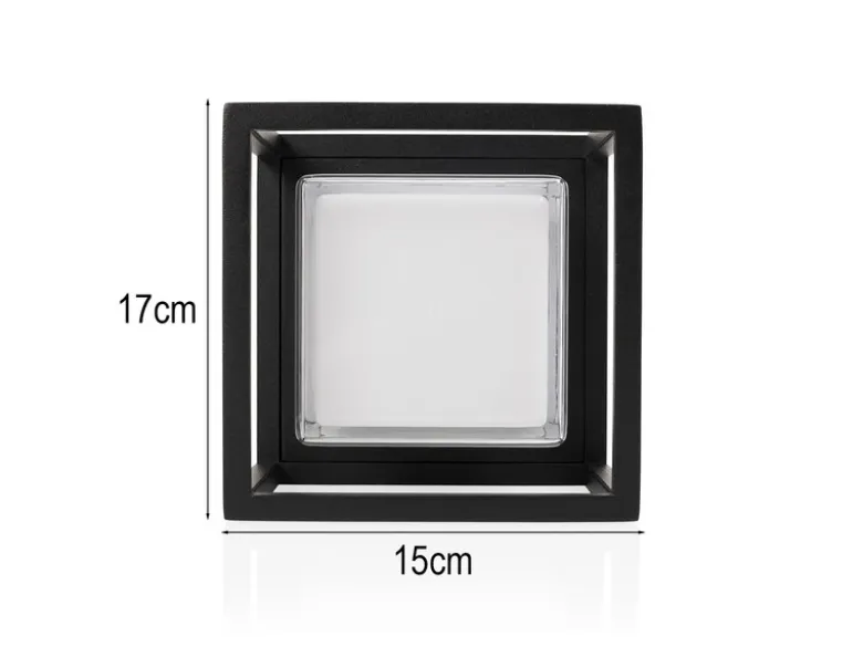 LED Außenwandleuchte CUBIC aus Aluminium in Schwarz, 17x15cm