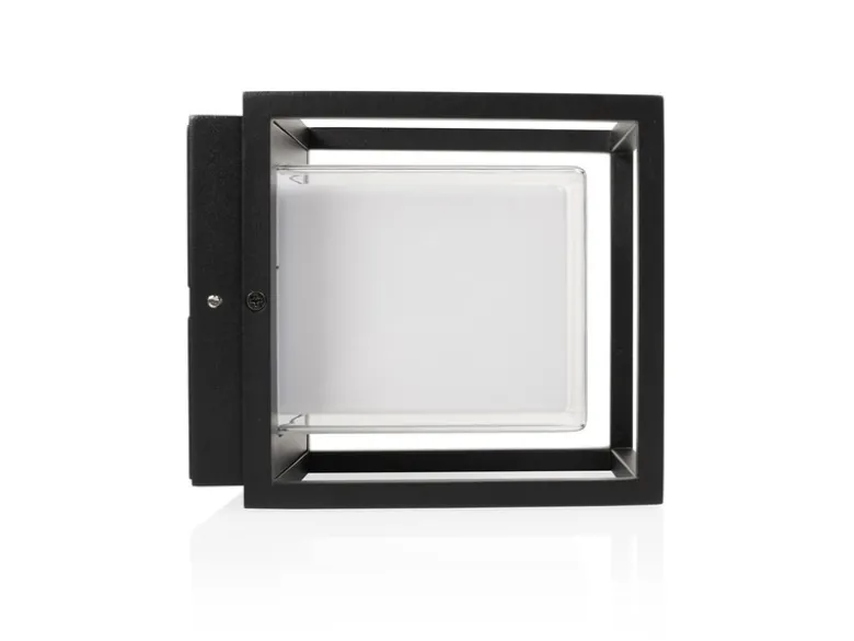 LED Außenwandleuchte CUBIC aus Aluminium in Schwarz, 17x15cm