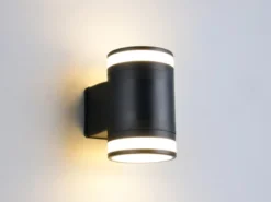LED Außenwandleuchte CUSCO Up and Down in Schwarz, Höhe 14cm