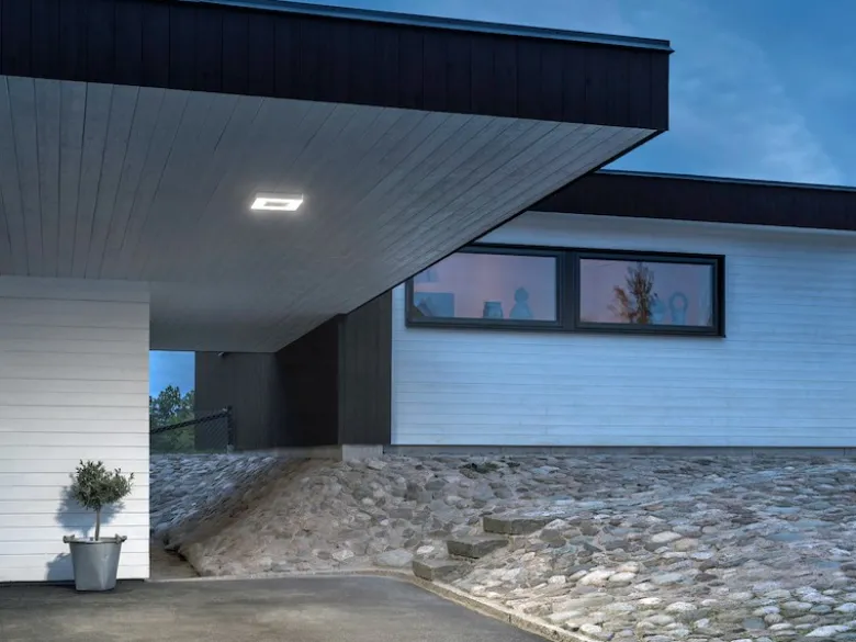 LED Außenwandleuchte / Deckenleuchte CARRARA eckig inkl. Fernbedienung, 25W