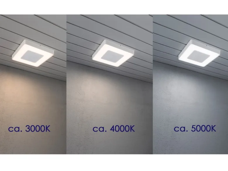 LED Außenwandleuchte / Deckenleuchte CARRARA eckig inkl. Fernbedienung, 25W