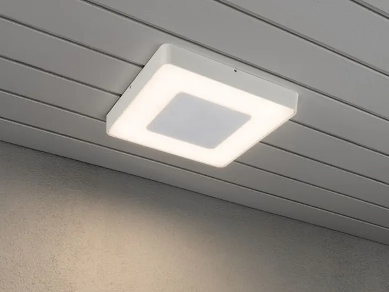 LED Außenwandleuchte / Deckenleuchte CARRARA eckig inkl. Fernbedienung, 25W