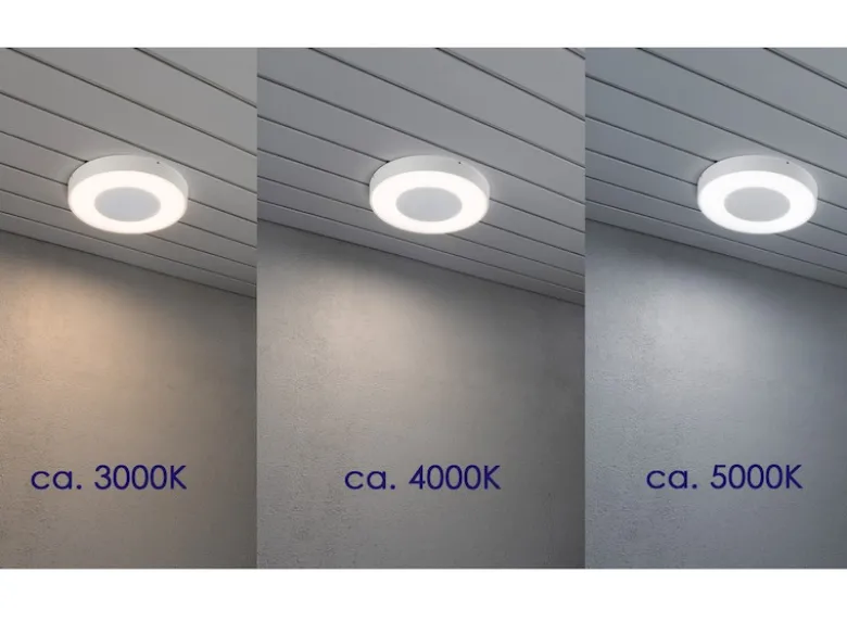 LED Außenwandleuchte / Deckenleuchte CARRARA weiß inkl. Fernbedienung, 25W