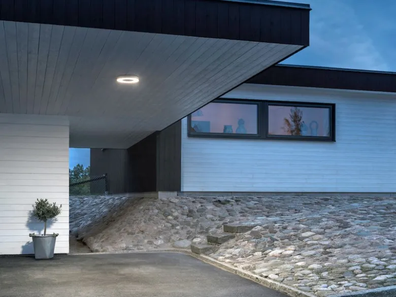 LED Außenwandleuchte / Deckenleuchte CARRARA weiß inkl. Fernbedienung, 25W