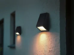 LED Außenwandleuchte Downlight Schwarz für Fassadenbeleuchtung, Höhe 14,5cm