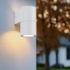 LED Außenwandleuchte Downlight Weiß geriffelt, Höhe 11cm